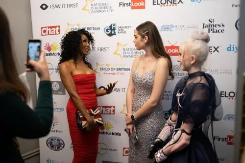 Tilly & Isabella interviewing on the red carpet